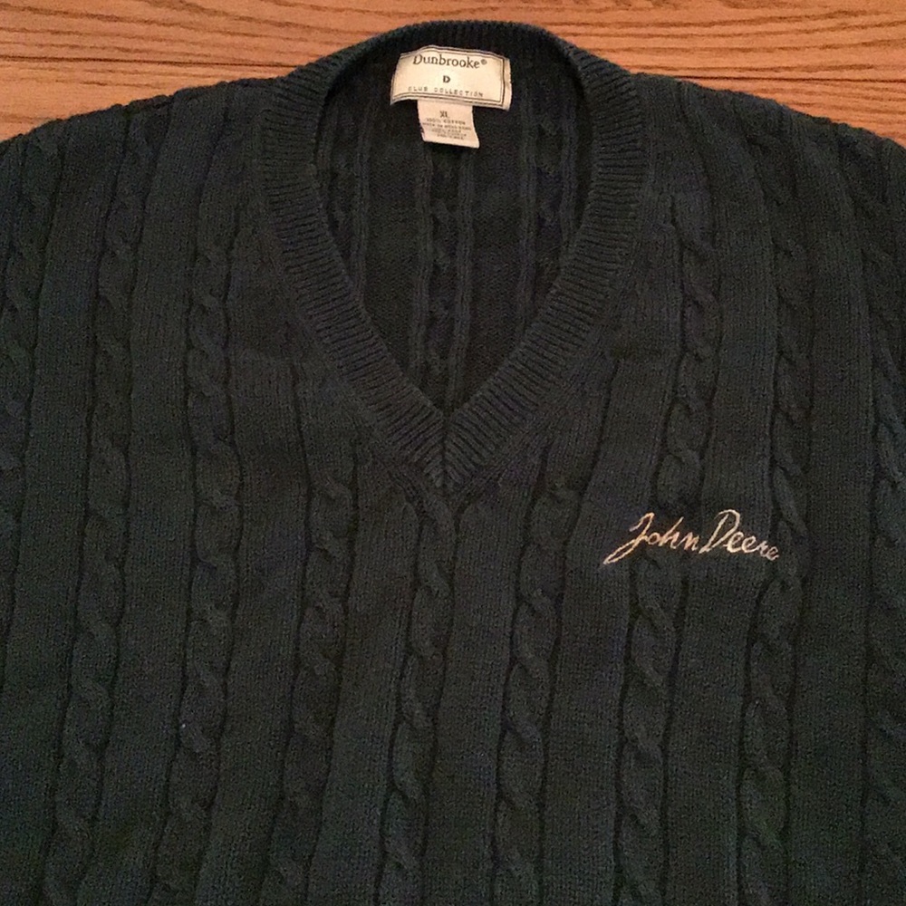 Men’s Dunbrooke John Deere Green Sweater Vest